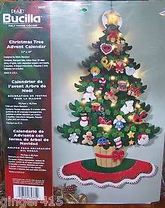 Bucilla LIGHTED CHRISTMAS TREE Felt Advent Calendar Kit Sterilized 