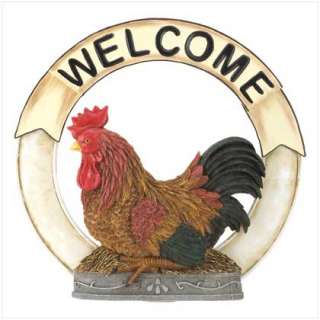 COUNTRY ROOSTER WELCOME SIGN Metal Animal Decor NEW  