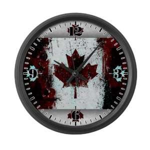    Large Wall Clock Canadian Canada Flag Painting HD 