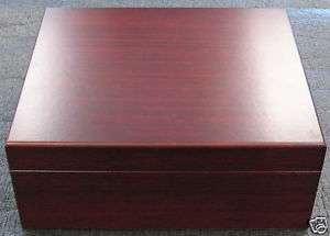 NEW CHERRY WOOD HUMIDOR 50 CIGAR HYGROMETER HUMIDIFIER  