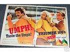 1981 ad Triumph cigarette Cigarettes   girl & 2 guys AD