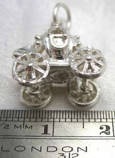 STERLING SILVER CINDERELLA CARRIAGE CHARM OPENS TO SHOE  