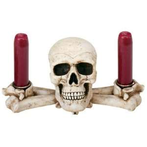   Cross Bones   Collectible Skeleton Candle Stick Holder