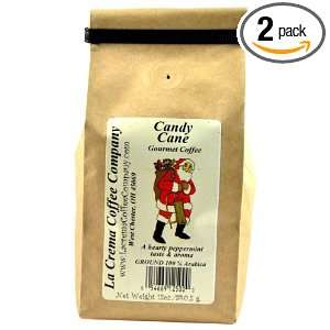La Crema Coffee Old Santa, Candy Cane, 12 Ounce Packages (Pack of 2 