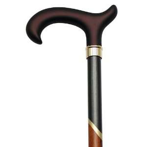  Walking Cane   Mens Derby handle satin brown soft touch 