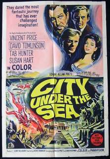 CITY UNDER THE SEA 65 Vincent Price 1 sheet poster  