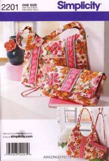 Simplicity Pattern 2201 Bags Purse Handbags quilting 039363522010 
