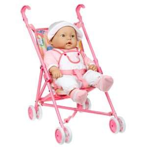  20 LOTS TO CUDDLE BABY WITH SINGLE STROLLER   BERENGUER DOLLS 