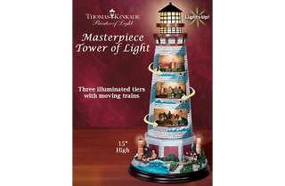   Kinkades Masterpiece Tower Of Light Lighthouse Sculpture  
