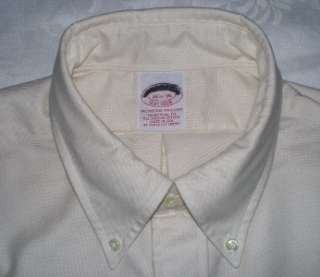   Brothers Mens Shirt Traditional Fit Creme, Ivory Colored Oxford NWOT