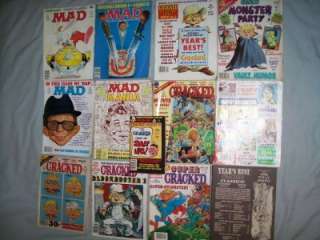 12 MAD and CRACKED Magazines Book Vintage Cartoon Comedy  
