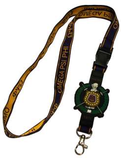 Omega Psi Phi   Woven Lanyard with Full Color Crest  