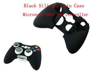 Black Rubber Skin Case Grip For Xbox 360 Controller  
