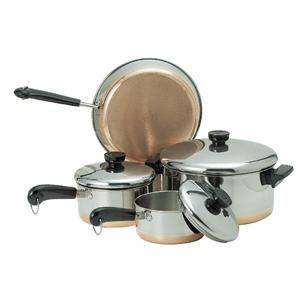 piece copper clad cookware set, Revere  