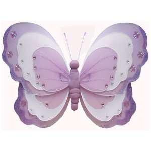 com 13 Purple & White Triple Layered Butterfly nylon hanging ceiling 