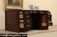   quality american vintage executive desk understated with fluted corner