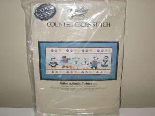   Special Sailor Animals Picture Counted Cross Stitch Kit Baby Boy NIP