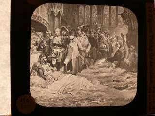 NAPOLEON VISITING AMBULANCE 1799 MAGIC LANTERN SLIDE  