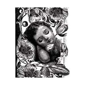   Silicone Stamp 3.5X4.5 Sleeping Child In Flowers