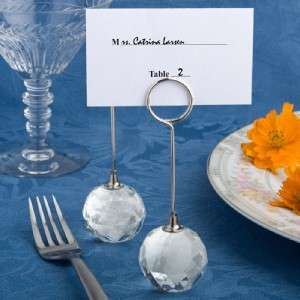 48 Sparkling Clear Crystal Ball Wedding Event Place Card Photo Holders 