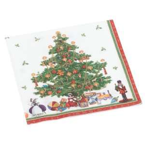 Caspari Christmas Tree Paper Cocktail Napkin Package in a Gift Box