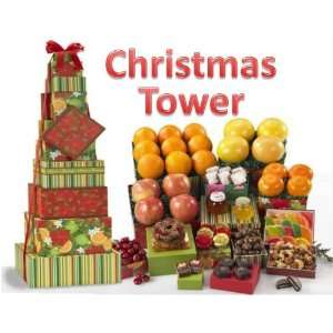 Christmas Tower Fruit Basket Box in 13 gift boxes stacked over 2 feet 