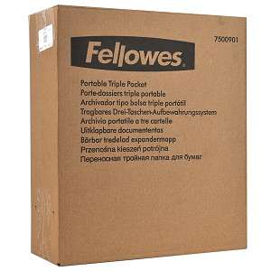 Fellowes Triple Pocket File Paper Folder Organizer Case  