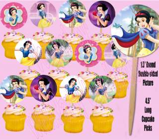   Princess Assorted Images 1.5 Cupcake Picks Cake Topper  12 pc  