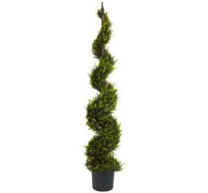 Artificial Spiral Cypress Tree w/ Ornamental Pole   