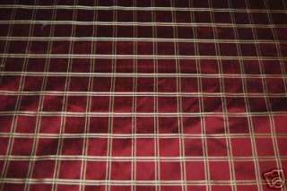   pindler check burgundy gold sage damask silk fabric sold by the yard