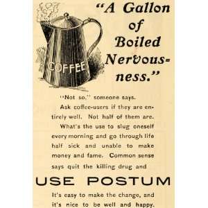  1902 Ad Postum Nervous Coffee Killing Drug Alternative 