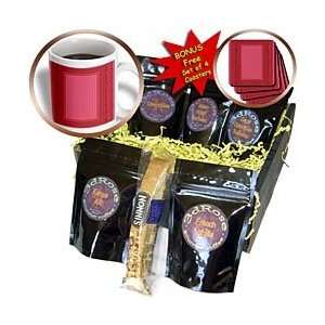 and red striped and damask ribbon frame   Coffee Gift Baskets   Coffee 