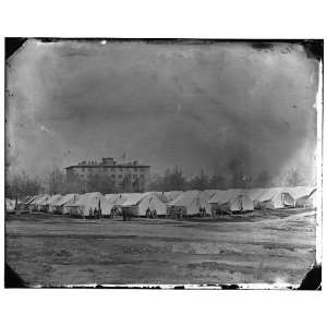   tents at Camp Carver,with Columbian College building