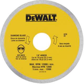 DeWalt DW4762 10 x .060 Porclean Tile Blade Wet  