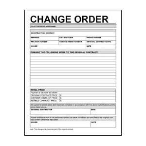  Construction Business Forms   Change Order Office 