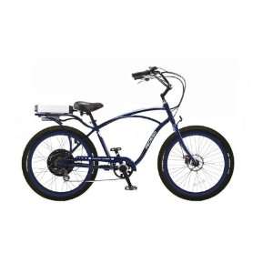 Pedego Blue Comfort Cruiser Classic Electric Bike with Blue Rims and 