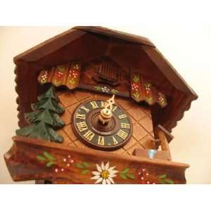 Cuckoo Clock Chalet, Hand painted Flowers, Model #1246