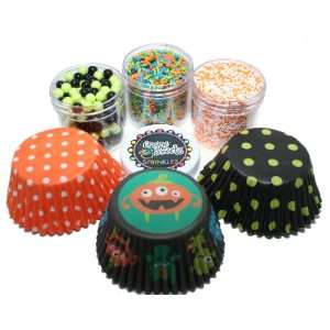 Ghouls Cupcake Kit by Crispie Sweets   Sprinkles and Baking Cups Set 