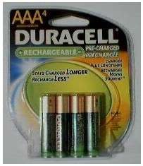 Duracell Rechargeable AAA 800mAh DX2400 NiMH Battery x4  
