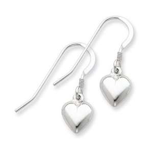  Sterling Silver Heart Dangle Earrings Jewelry