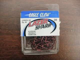 Eagle Claw L8182FK 3/0 Alaskan/Hamecon/Anzuelo Red Lazer Sharp Hooks 
