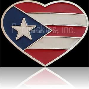   De Puerto Rico En Forma De Corazón La Bandera De Hebilla De Cinturón