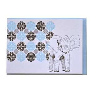 Delphine Sweet Elephant Letterpress Note Card Set, Letterpressed Cards 