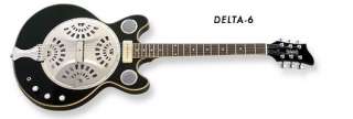 Eastwood DELTA 6 Resonator Electric Guitar BLACK Mosrite Californian 