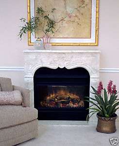 electric fireplace complete with cast marble mantel  