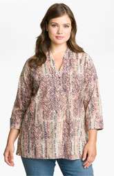 Foxcroft Textured Herringbone Blouse (Plus) $78.00