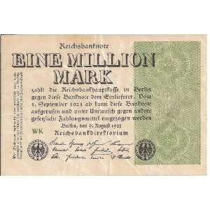 German Reich Currency Bill   Authentic Deutsche Reichsbanknote Eine 