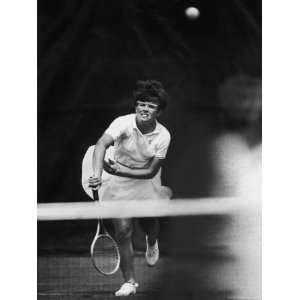 Tennis Player Billie Jean King in Action During US Championship Match 