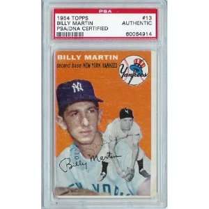 Autographed Billy Martin PSA/DNA Signed 1954 Topps Card   Signed MLB 