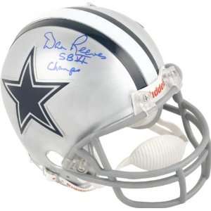  Dan Reeves Dallas Cowboys Autographed Mini Helmet with SB 